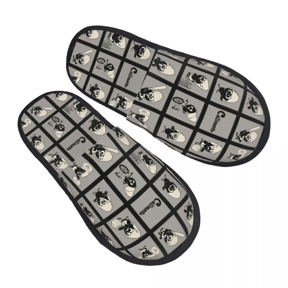 Comic Cartoon Winter House Slippers Bedroom Calimero Cozy Household Fur Slides Slippers Non-slip