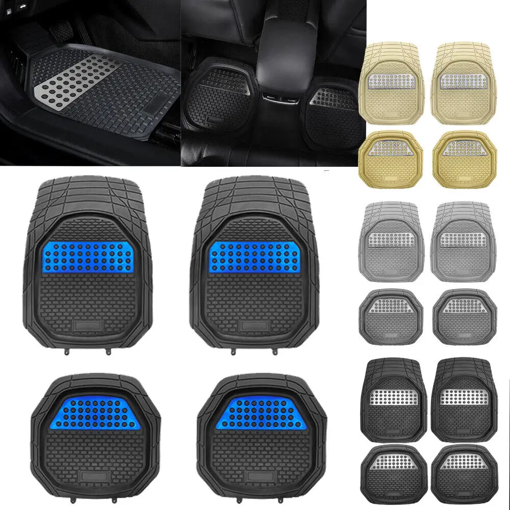 

4PCS All Weather Floor Mats Heavy Duty PVC Mat Front & Rear for Car SUVs Trucks