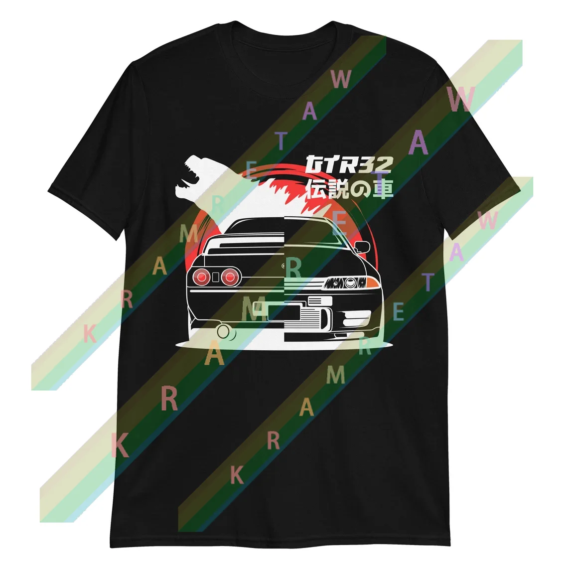 

Front and Rear R32 GTR Skyline Unisex T-Shirt Jdm racecar Automotive Apparel for Car Guys Gift for Skyline Lover 100% Cotton