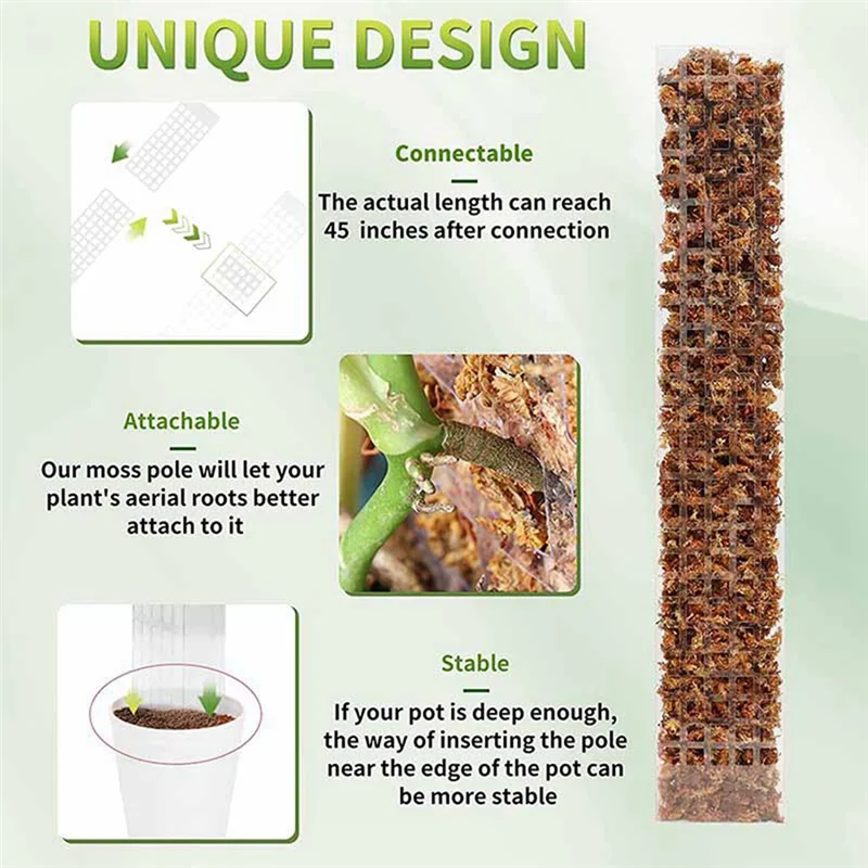 

High Quality-Moss Pole For Plants Plant Support Poles Indoor Potted Plant Sticks Support Train Creepers Plants To Grow Upward,Mo