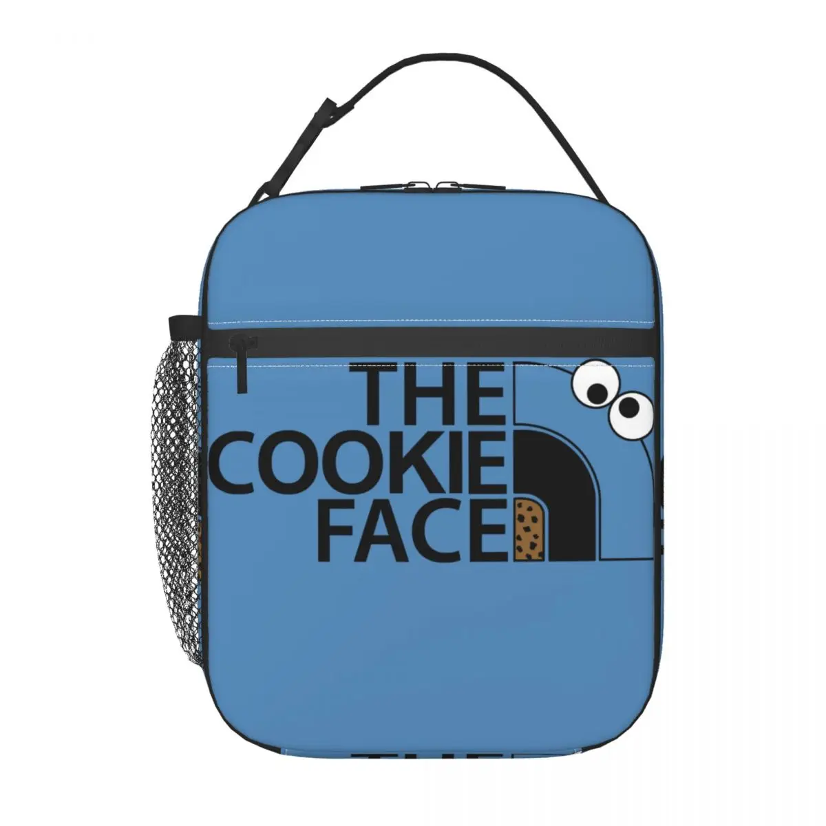 Custom The Cookie Monster Face Insulated Lunch Tote Bag Anime Cartoon Resuable Cooler Thermal Food Lunch Box Kid School Children