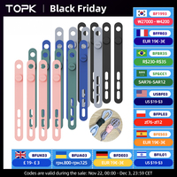 TOPK Silicone Cable Ties Assorted Color Reusable Heavy Duty Cable Organizer Management for Fastening Cords and Wires