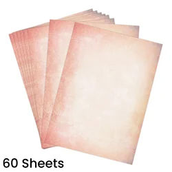 60Sheets Vintage Printing Paper A4 Double-Sided Letter Paper For Diy Handbook Decoration Material Stationery Retro Writing Paper