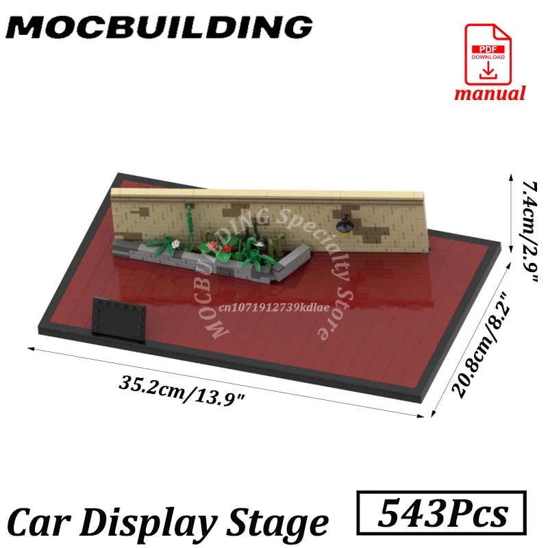 Parking Diorama Bricks Car Display Stage Blocks for 8-studs Wide Sport Cars Racing Vehicles MOC Building Construction Toys Gifts