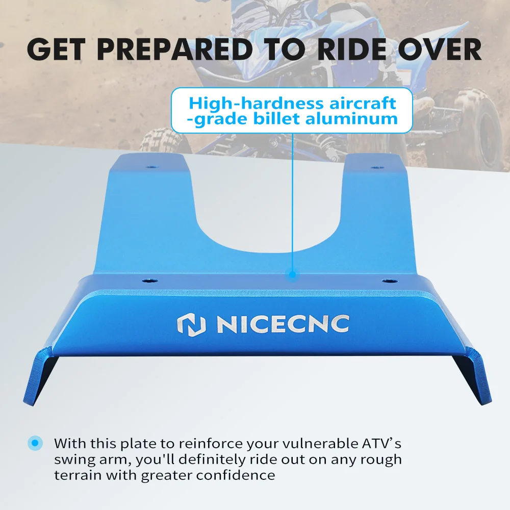 NICECNC For Yamaha YFZ 450R ATV Billet Aluminum Swing Arm Skid Plate Guard For Yamaha YFZ450R 2009-2024 CNC Machined Anodized