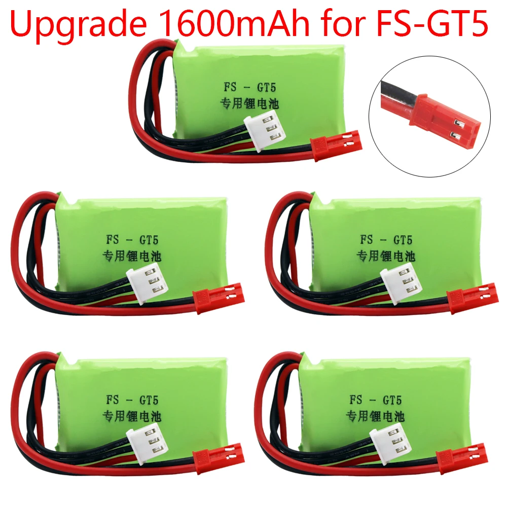 Aggiornamento batteria Lipo 7.4V 1600mAh per trasmettitore Flysky FS-GT5 modelli RC parti giocattoli accessori per batteria MC6C mcce7 7.4v