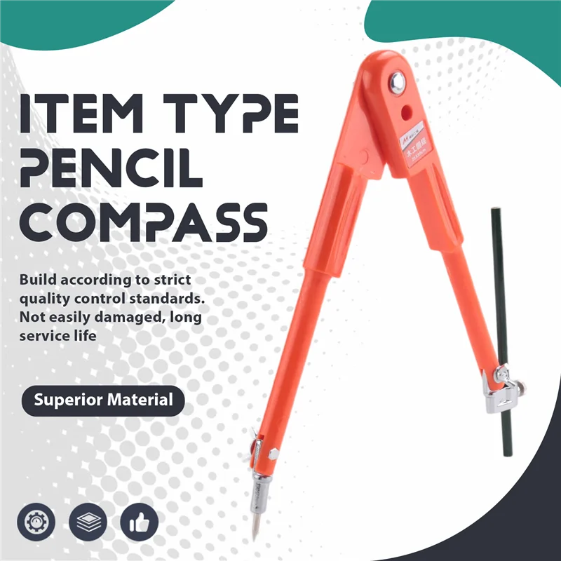 B84B-1Pc Carpenter Precision Pencil Compasses Large Diameter Adjustable Dividers Woodworking Compass Max Radius