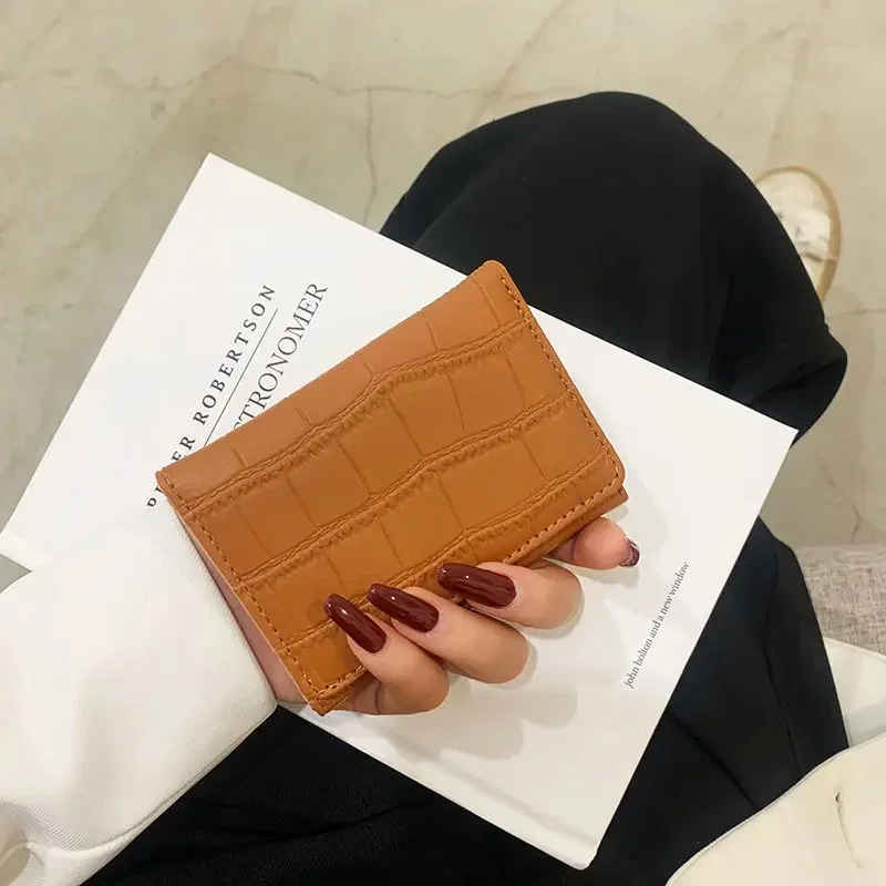 Short Foldable Pure Color Simple Stone Pattern Large Capacity Student Fresh Coin Purse Urban Simple Style Daily Match Matching