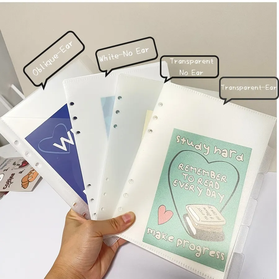 Sharkbang-ルーズリーフバインダーポケットバッグ、ppバインダー、セパレーターページ、予算ブックアクセサリー、ルーズリーフリング、保存ポケット、banknoteホルダー、a5、6個パック