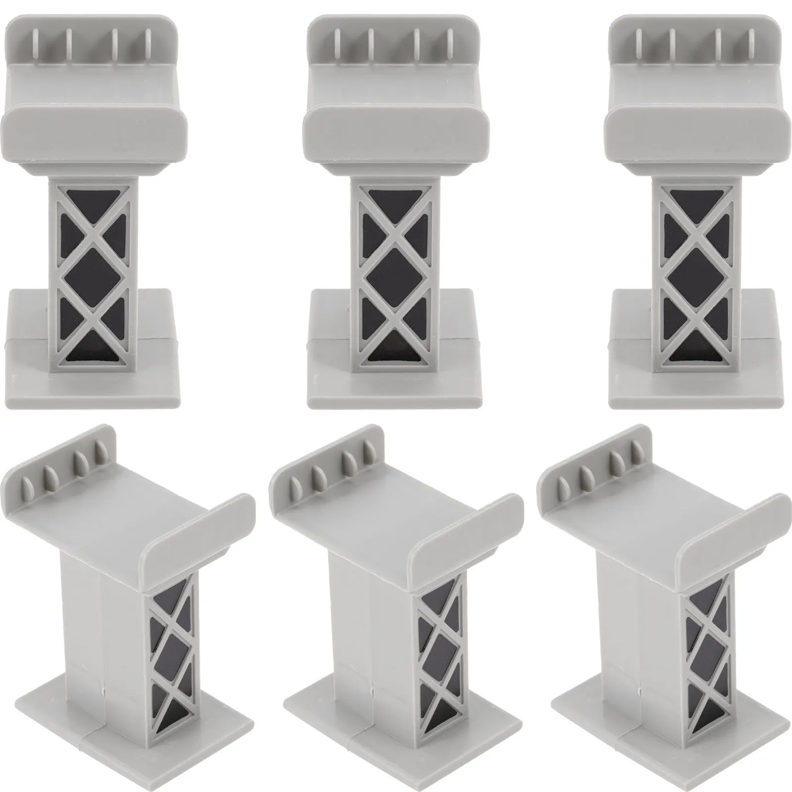 

6Pcs Small Train Bridge Support Blocks Strong Wooden Rail Track Bridge Risers Kids Fun Building Accessories for Train Set