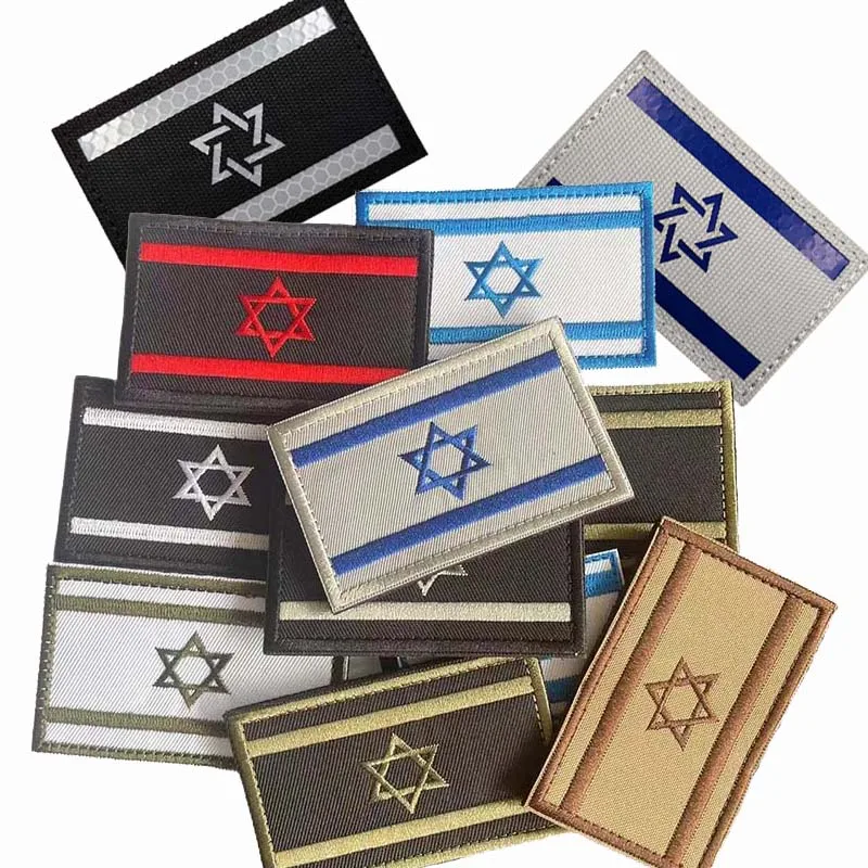 8*5CM/ Israel Flag Military Patch Clothes Sticker Embroidery Applique Army Armband Uniform Badges,Tactical Hook And Loop Patches