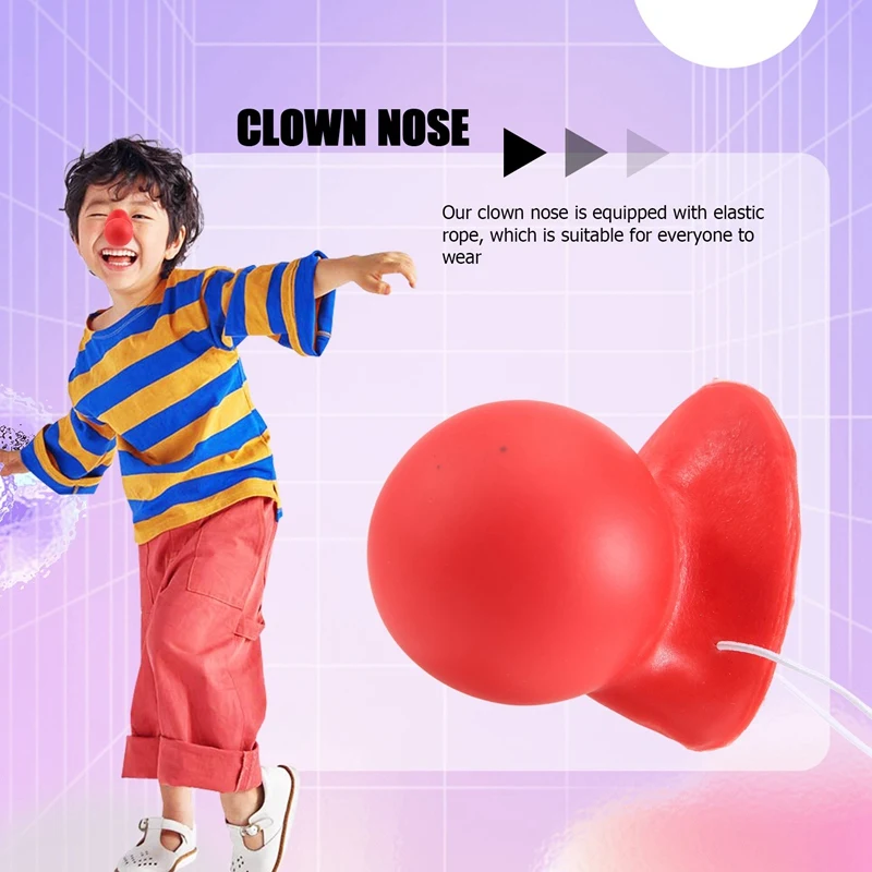 3Pcs Red Clown Nose Honking Squeaking Clown Nose With Elastic Rope For Adults Halloween Cosplay Costume Accessories