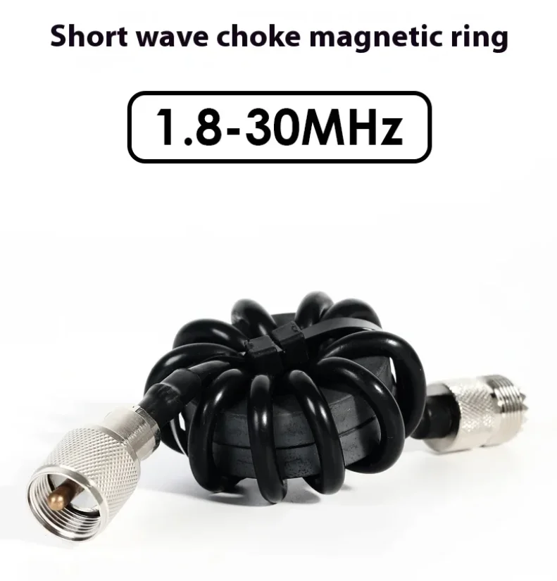 EM-25/EM-43 1.8-30MHz Koil Choke Gelombang Pendek Cincin Magnetik Untuk Alat Pengukuran Uji Radio Gelombang Pendek HF Aksesoris