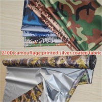 210D camouflage printed silver plated Oxford fabric, rain proof, sun proof, sunshade fabric, rain cover, tent storage bag fabric