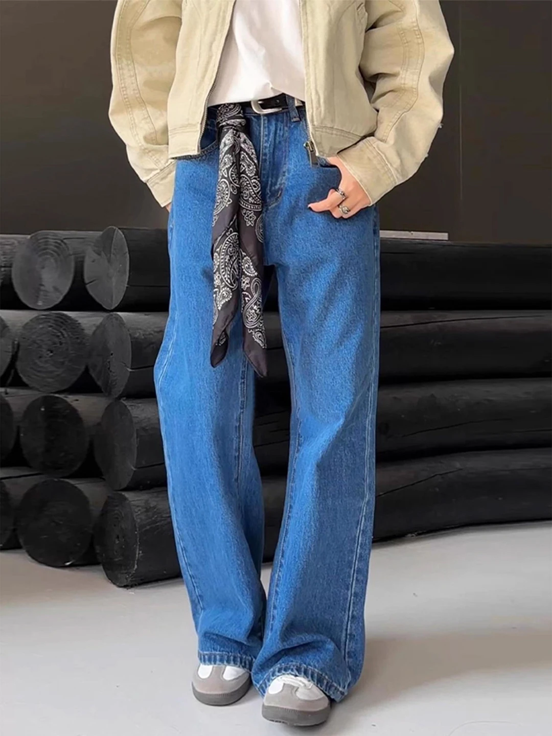 

Deep Blue Men's Fleece Lined Straight Leg Jeans Cleanfit Style Knife Casual Comfortable Stretch Bootcut Denim Trousers