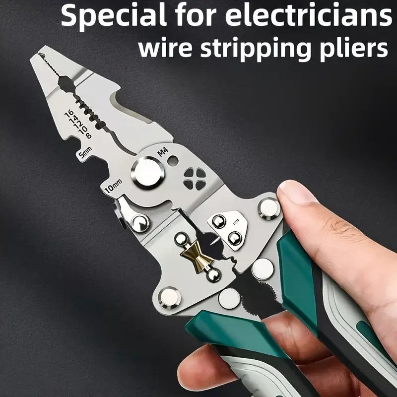 

1Pcs Multifunctional Foldable Wire Stripper Crimper Cable Cutter Pliers Electrician Cable Cutting Wiring Pulling Stripping Tools