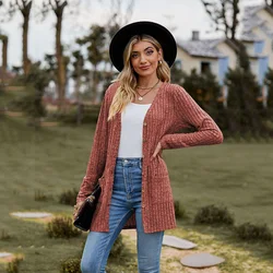 Spring Autumn Women Casual Cardigans S-XXL Knitted Long Sleeve Sweater V Neck Female Jumper Coat Open Cardigan