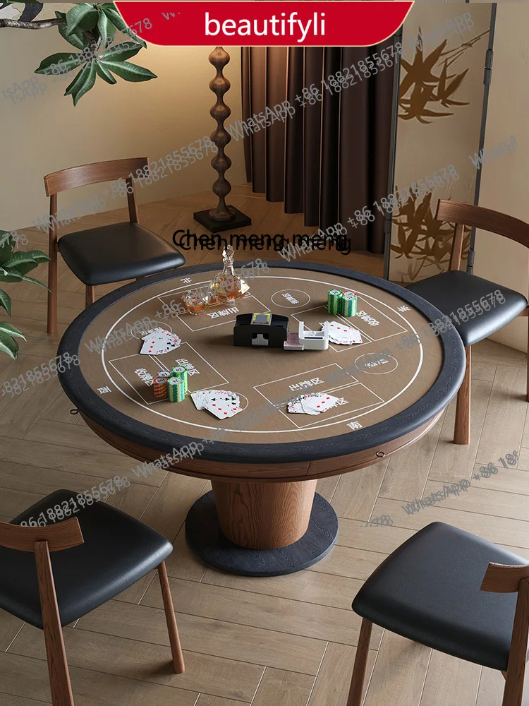 

Egg special table automatic high-end lifting coffee table new Chinese solid wood poker chess and card table combination