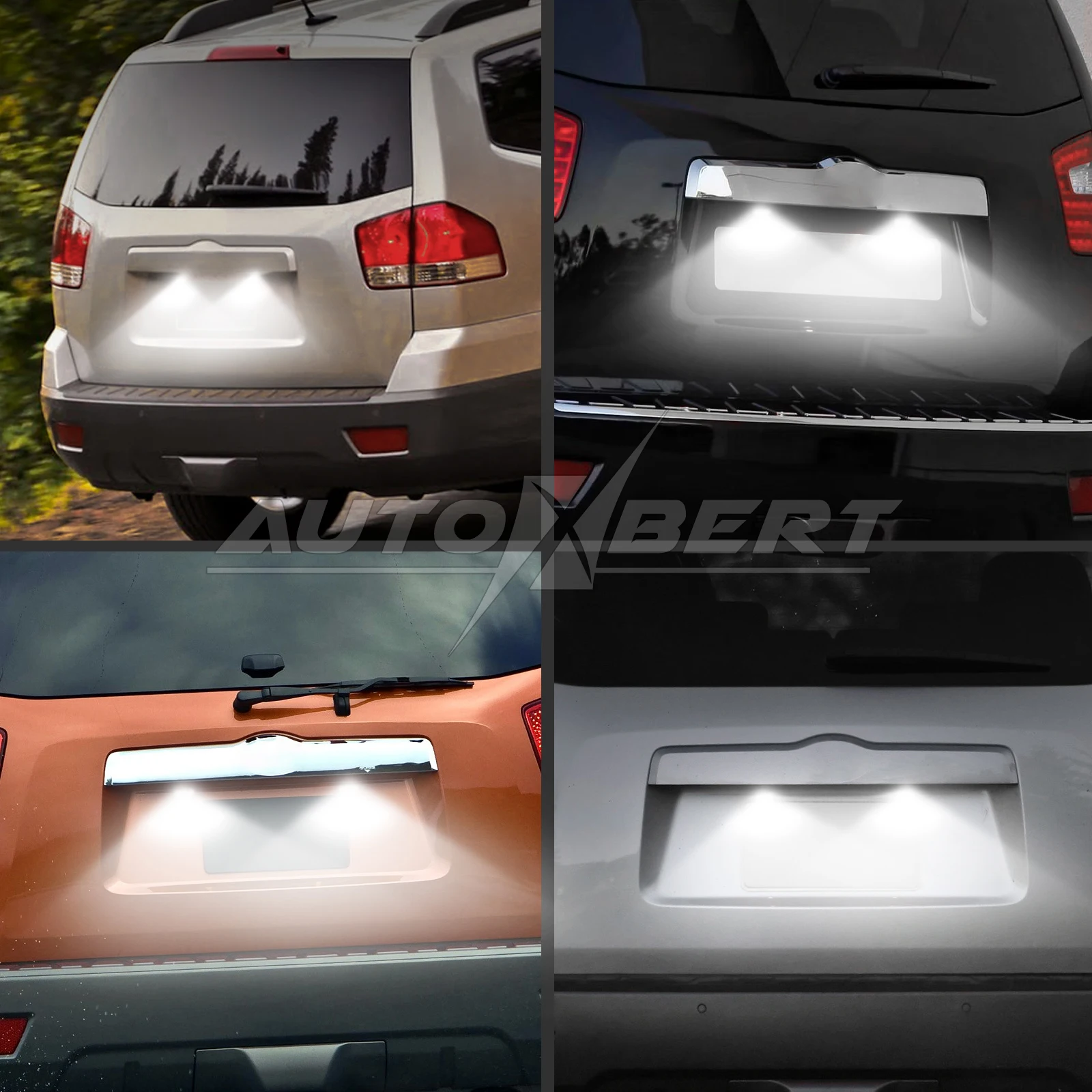 2Pcs LED License Number Plate Light For Hyundai Tucson Sonata Elantra Kona Kia Sportage Sorento 12V White Light Error Free 6500K