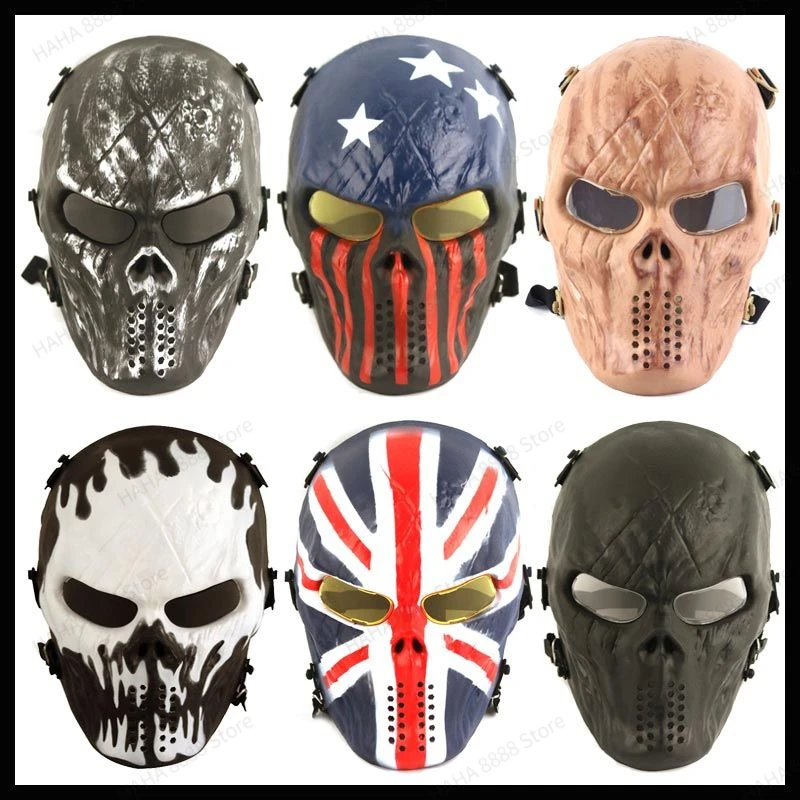 

American Full Face Anti-impact Tactical Mask Outdoor Military Fan Field CS MOTO Riding Glasses COS Skull Protective Mask