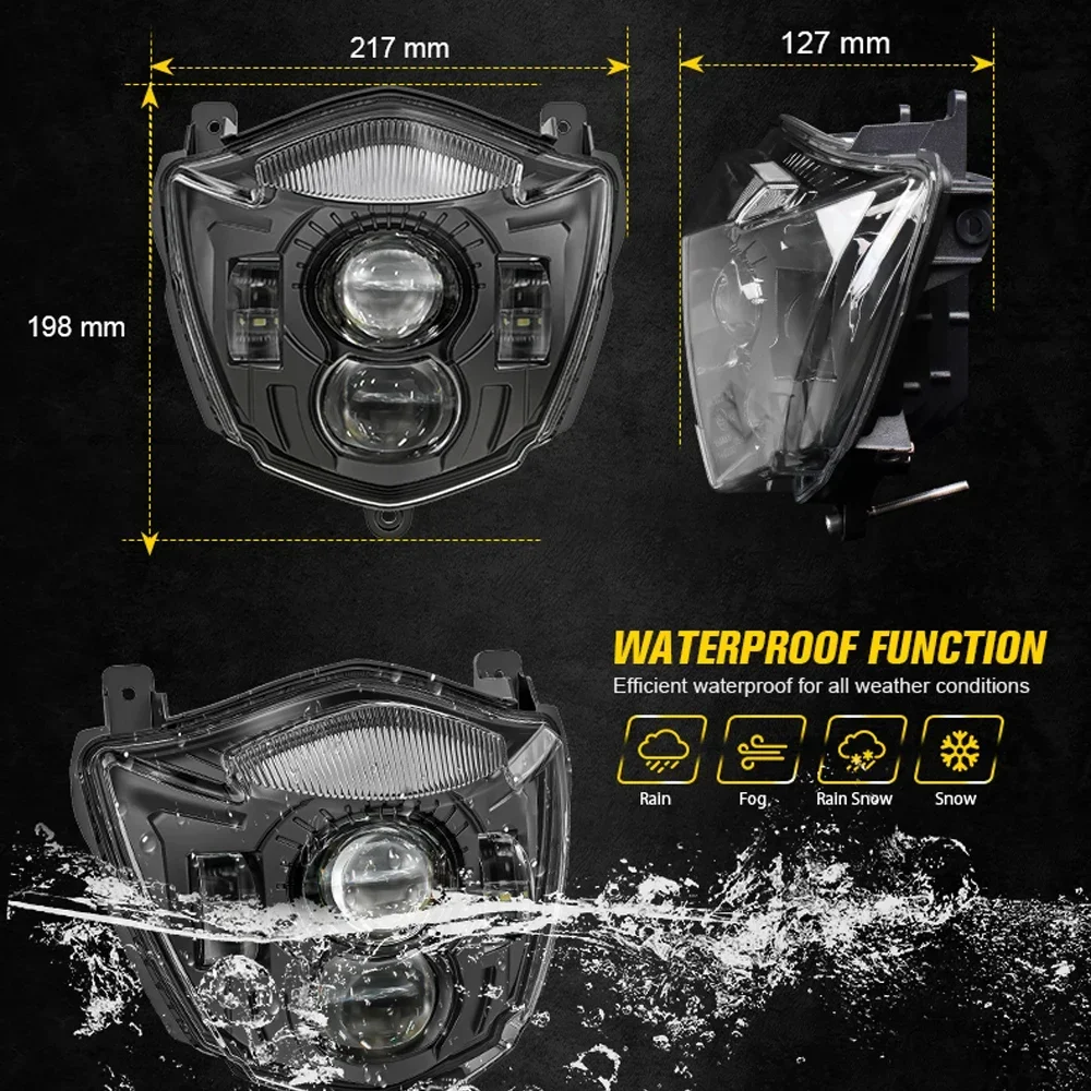 E24 Motorcycle Headlight For YAMAHA XT660X XT660R 2004-2016 XT660 X/R LED Light Headlight Assembly Upgrade Headlamp Front Lamp