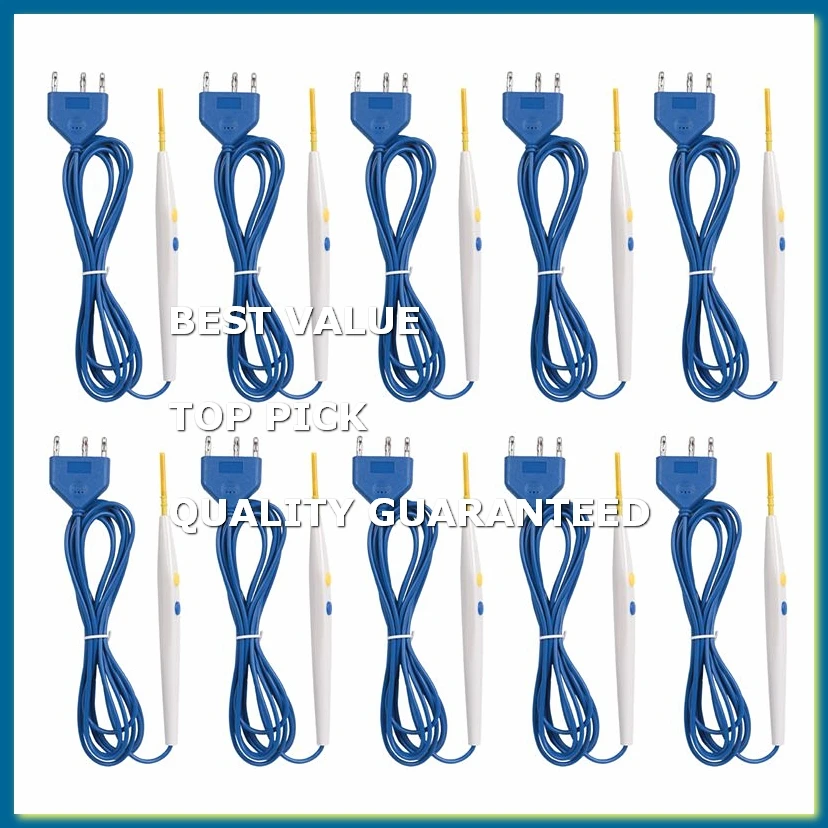 10Pcs Disposable Surgery ESU Pencil High Frequency Disposable Electrosurgery LEEP Unipolar Electric Knife Pen