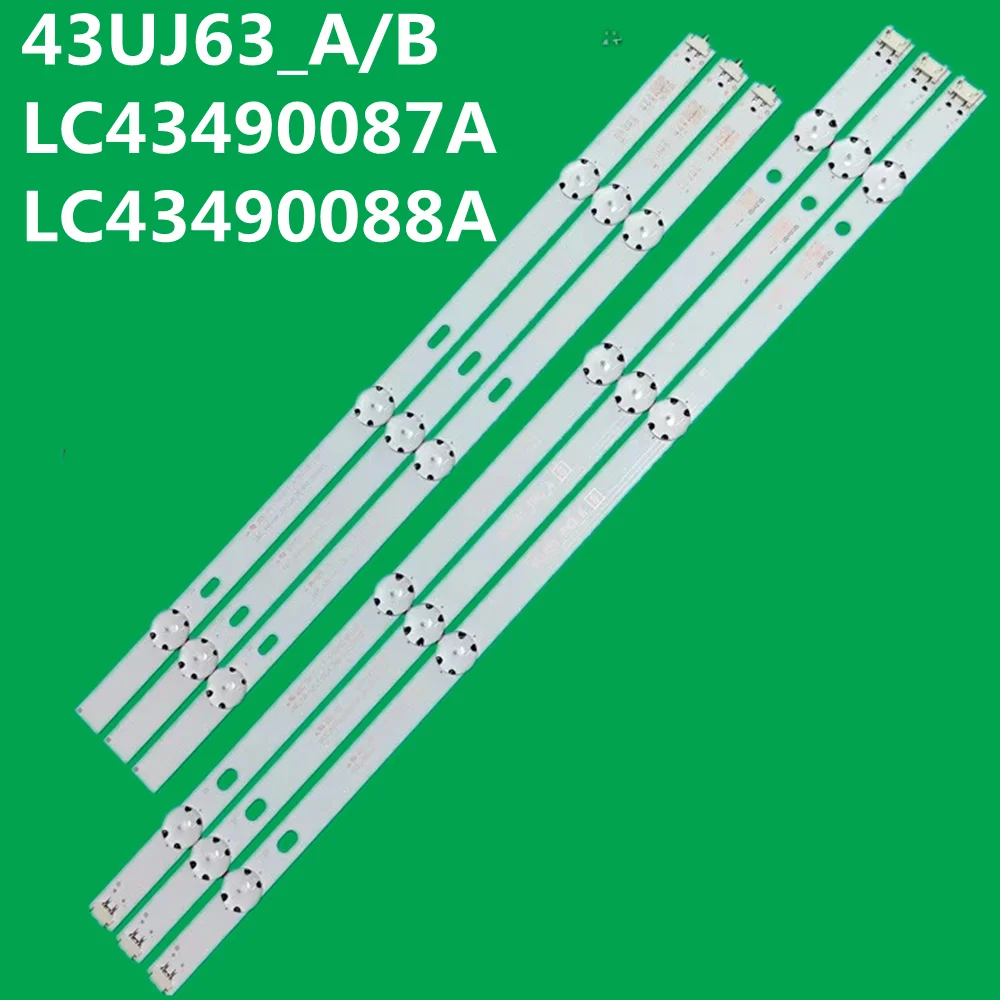 

10set LED Strip For 43UJ63_B A LC43490072A LC43490076A 43UK6090 43UK6200 43UK6300PUE 43UK6400 43LJ594V 43LJ624V 43LJ510V