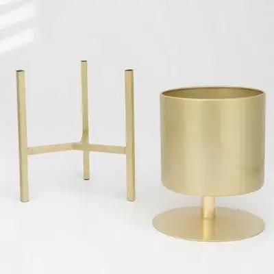 مجموعة واحدة من أصيص الزهور للاستخدام الداخلي على الطراز الشمالي، حامل نباتات ذهبية للشرفة المنزلية، تصميم أنيق، حامل نباتي ذهبي سهل التنظيف #6