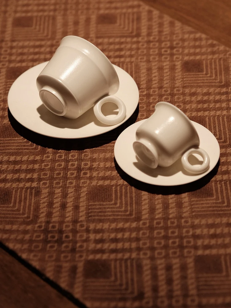 

Чайная чашка iyanchang Tang Cerc с белой ручкой, для кофе, в китайском старинном стиле, без декора, с одной ручкой-ушком