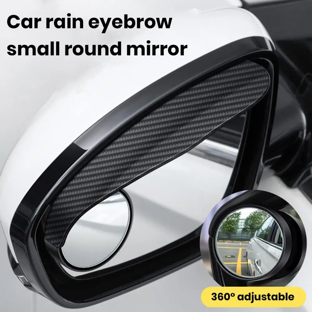 Rearview Mirror Rain Deflector 360 Degree Wide Angle Frameless Car Rearview Rain Eyebrow Blind Spot Mirror Small for Enhanced