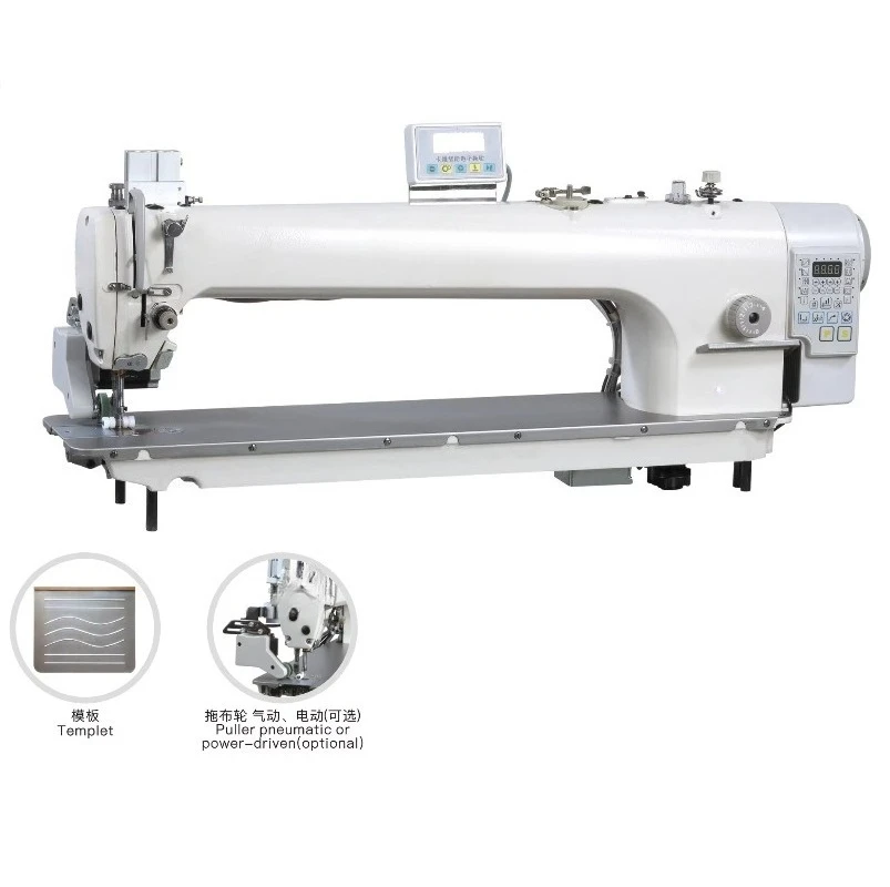 

QS-9895-D4-850-PLW Промышленная швейная машина с одним прямым приводом, автоматическая ножка, длинная рука, компьютеризированный стежок, 85 см