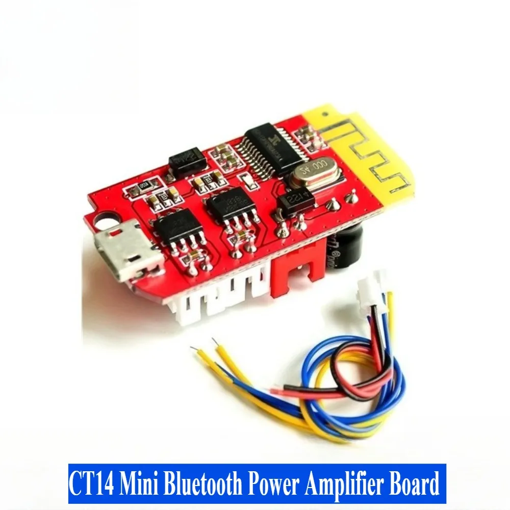 

CT14 Mini Bluetooth 5.0 Amplifier Board - 5W+5W Class F Stereo Audio Module with 4.2V Charging for DIY Speaker