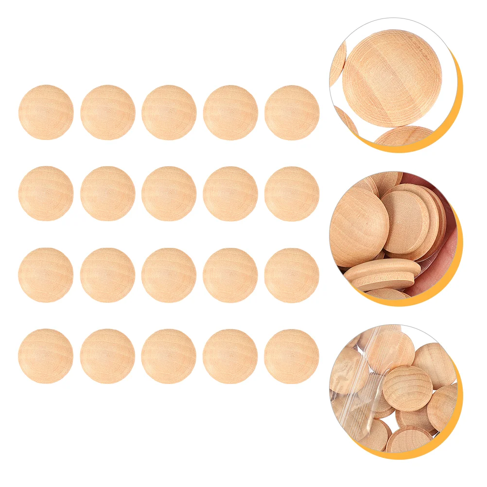 

100 Pcs Wooden Hole Plug Favors Gummy Clusters Tin to Basket Button Caps Tops Screw