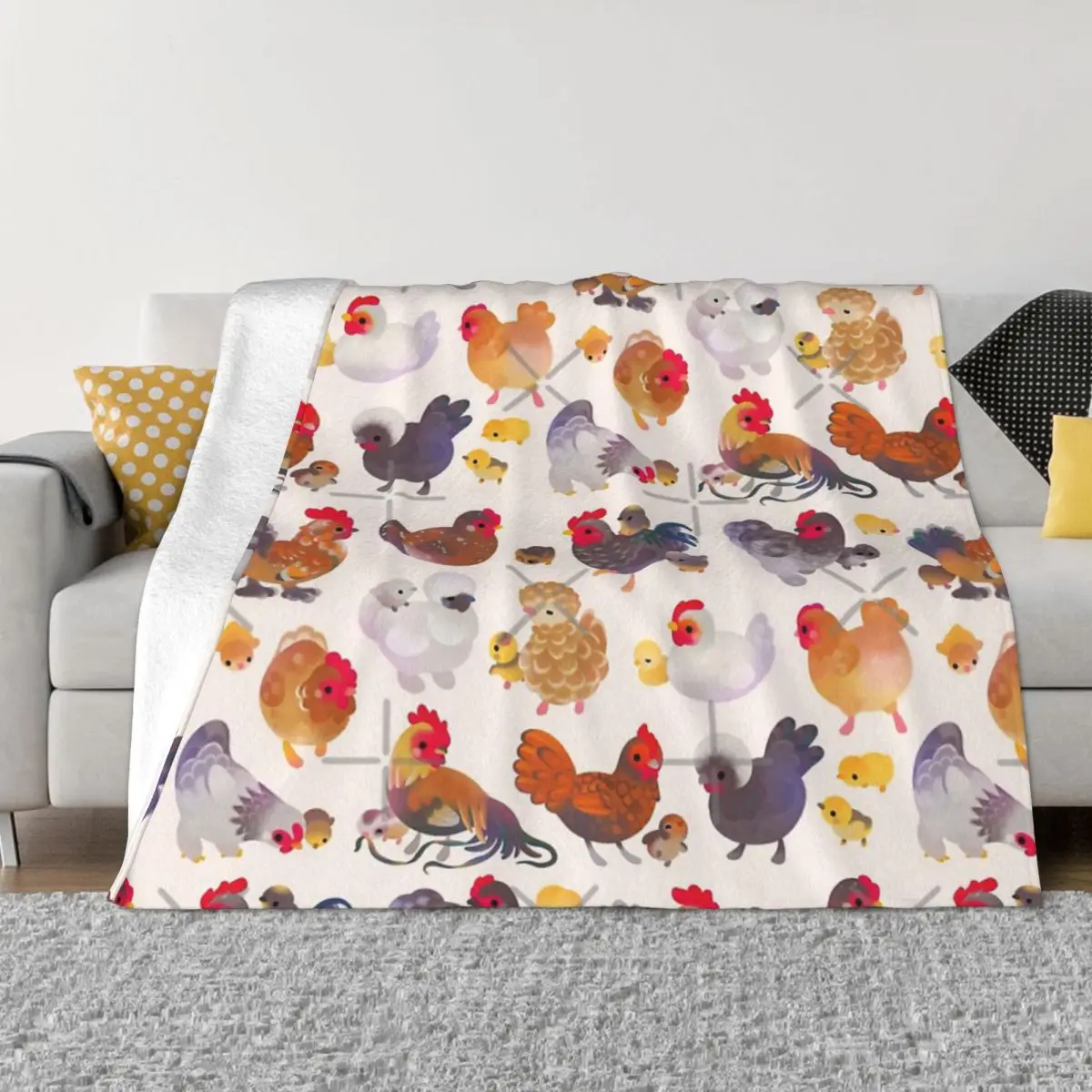 

Chicken And Chick - Pastel Plush Bedroom Couple Blankets Blankets And Blankets Throw Blanket