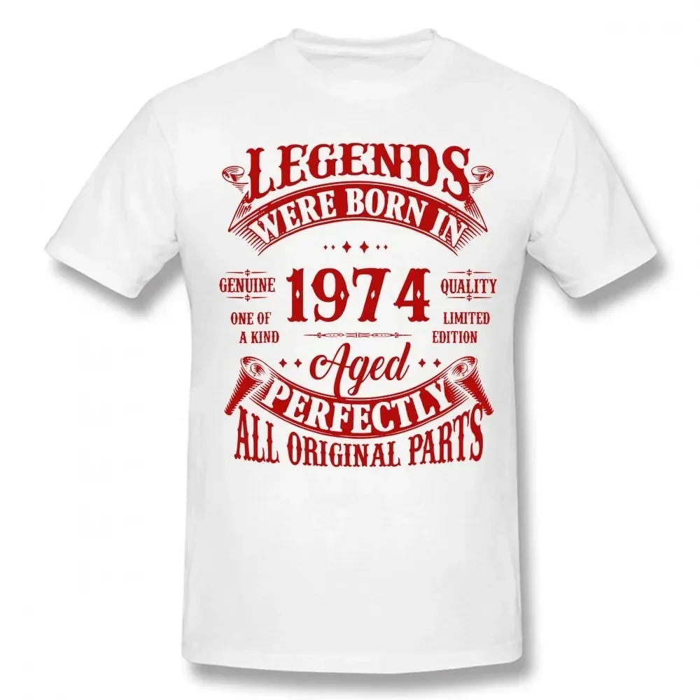 50th Birthday Vintage Legends Born in 1974 50 Years Old T Shirt Streetwear Short Sleeve Gifts Summer Style T-shirt Mens Clothing