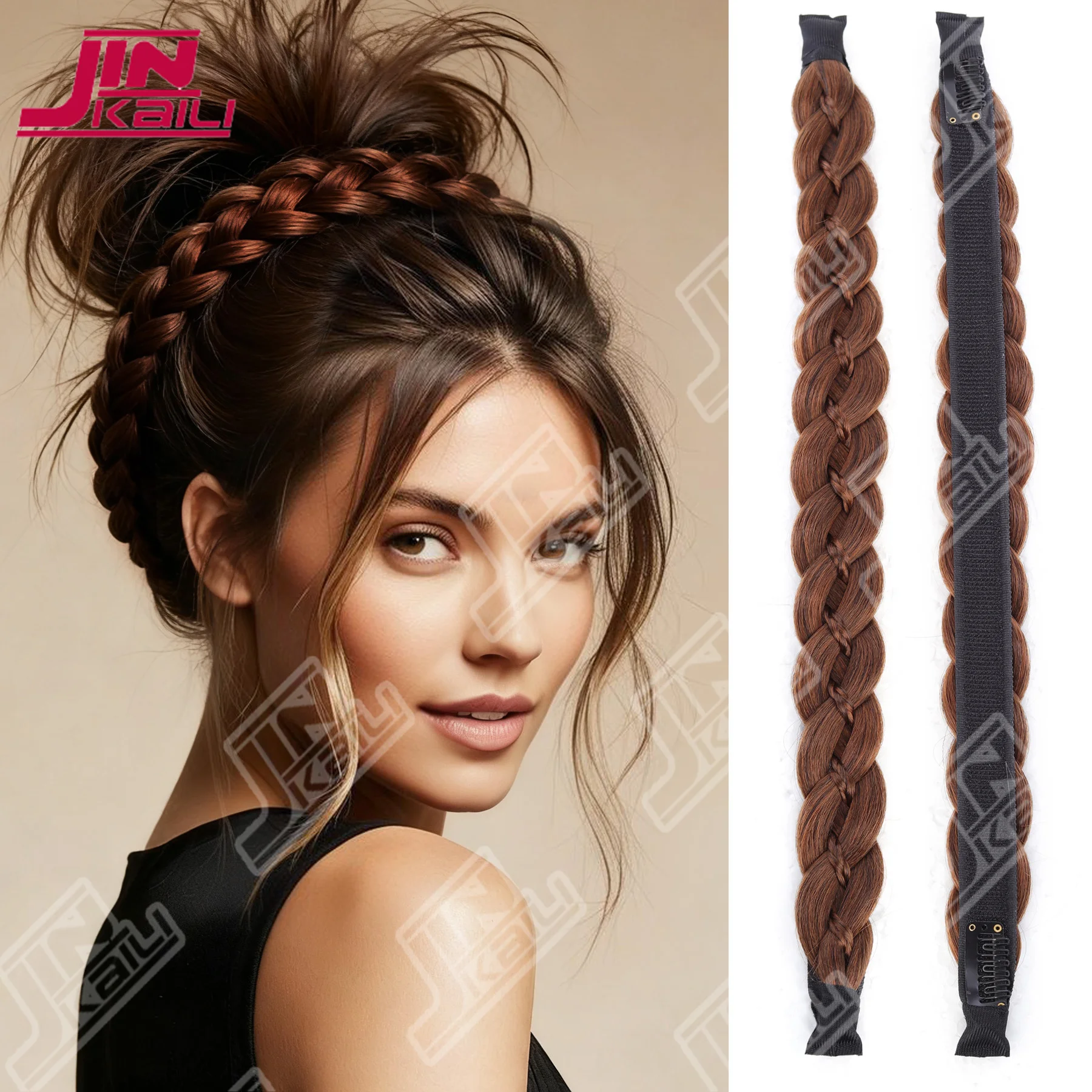 

JKL Синтетическая Премиум ручная работа Модное плетение волос Плетеная коса из рыбьей кости Волшебная лента Головные уборы для волос для женщин