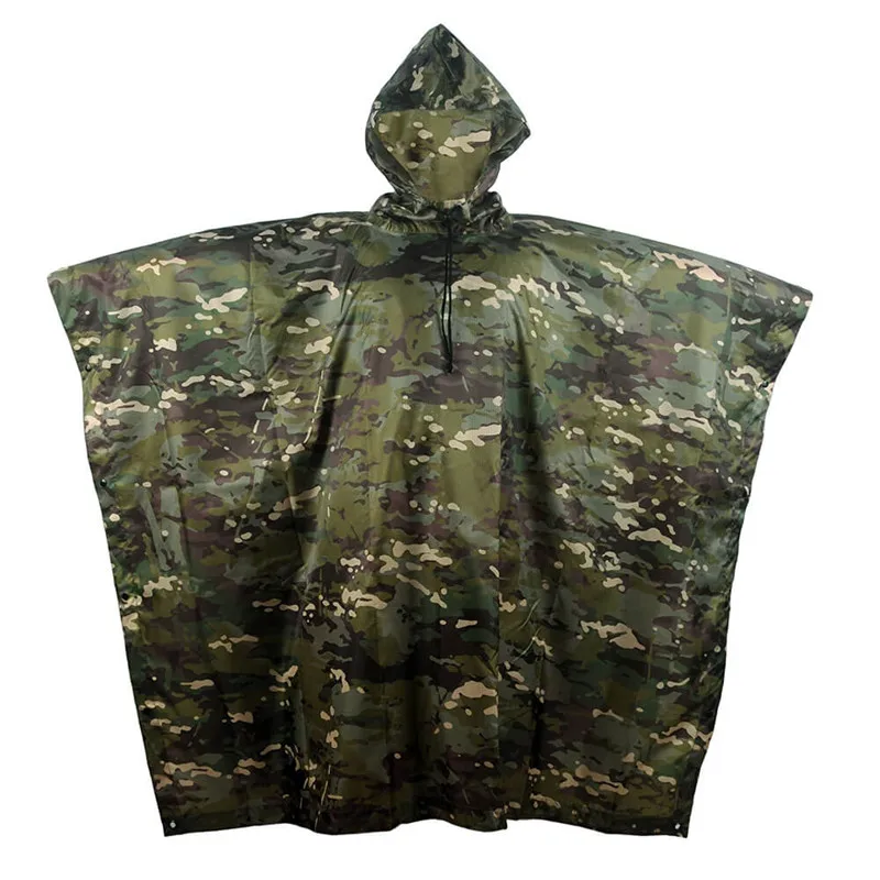 Impermeable Raincoat Poncho Outdoor Tactical Rainwear Camping Hiking Fishing Hunting Ghillie Suits Travel Umbrella Rain Gear