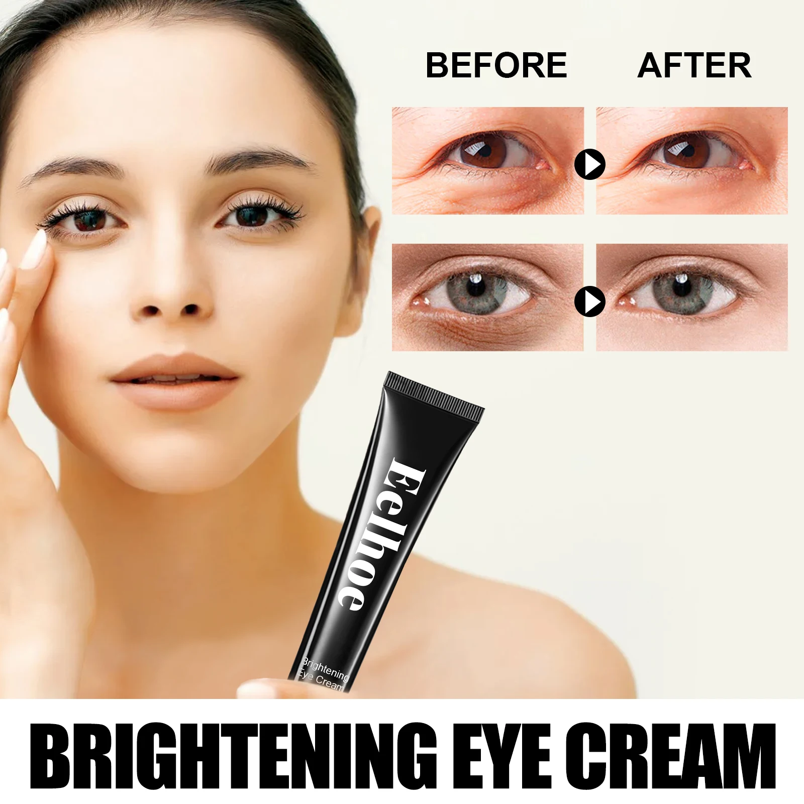 Astaxanthin Caviar Eye Cream moisturizes and reduces fine lines, lightens dark circles, tightens the skin around the eyes