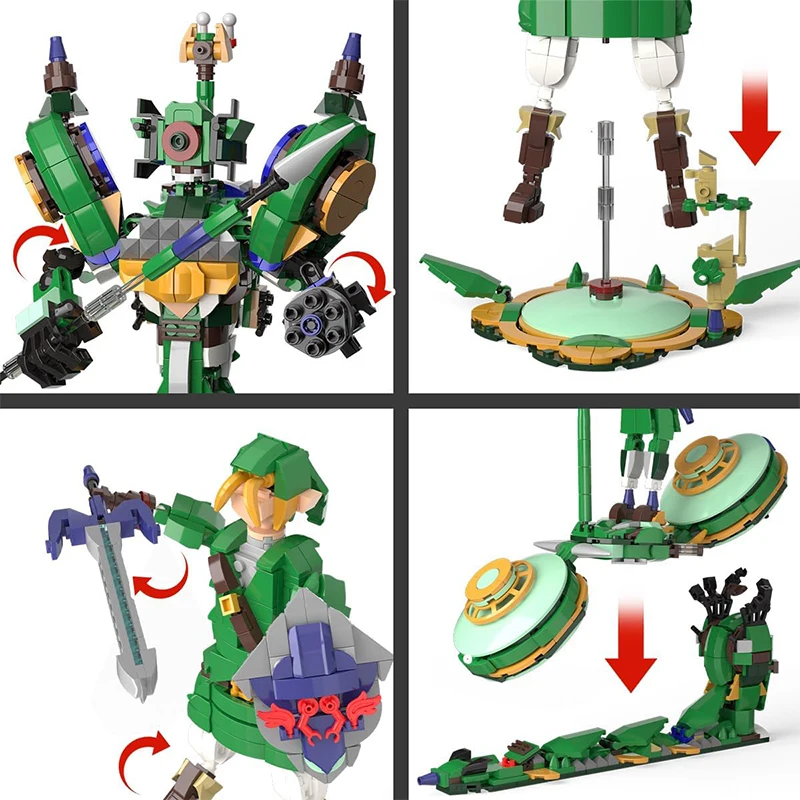 3in1 Anime Cerdan Legend Figure Action Figure Master Sword Doll Building Blocks Desktop Ornament Collection Sets For Child Gifts