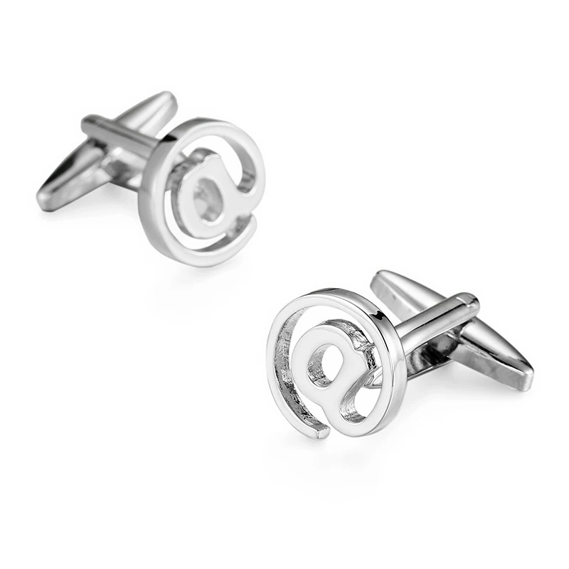 Men's French shirt cufflinks High-end metal Computer email @ cuffs buttons gentleman business suit accessories jewelry gift