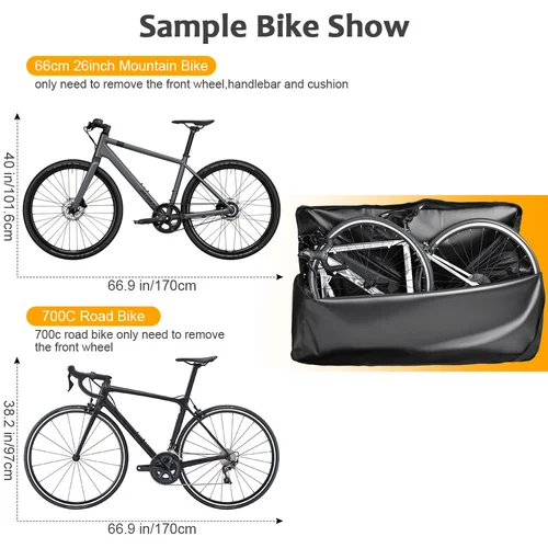 Imagen 2 del producto NEWBOLER 2023 bolsa de transporte para bicicleta de montaña para bicicleta de ciclismo portátil de 26-27,5 pulgadas MTB 700C accesorios de viaje para bicicleta deporte al aire libre