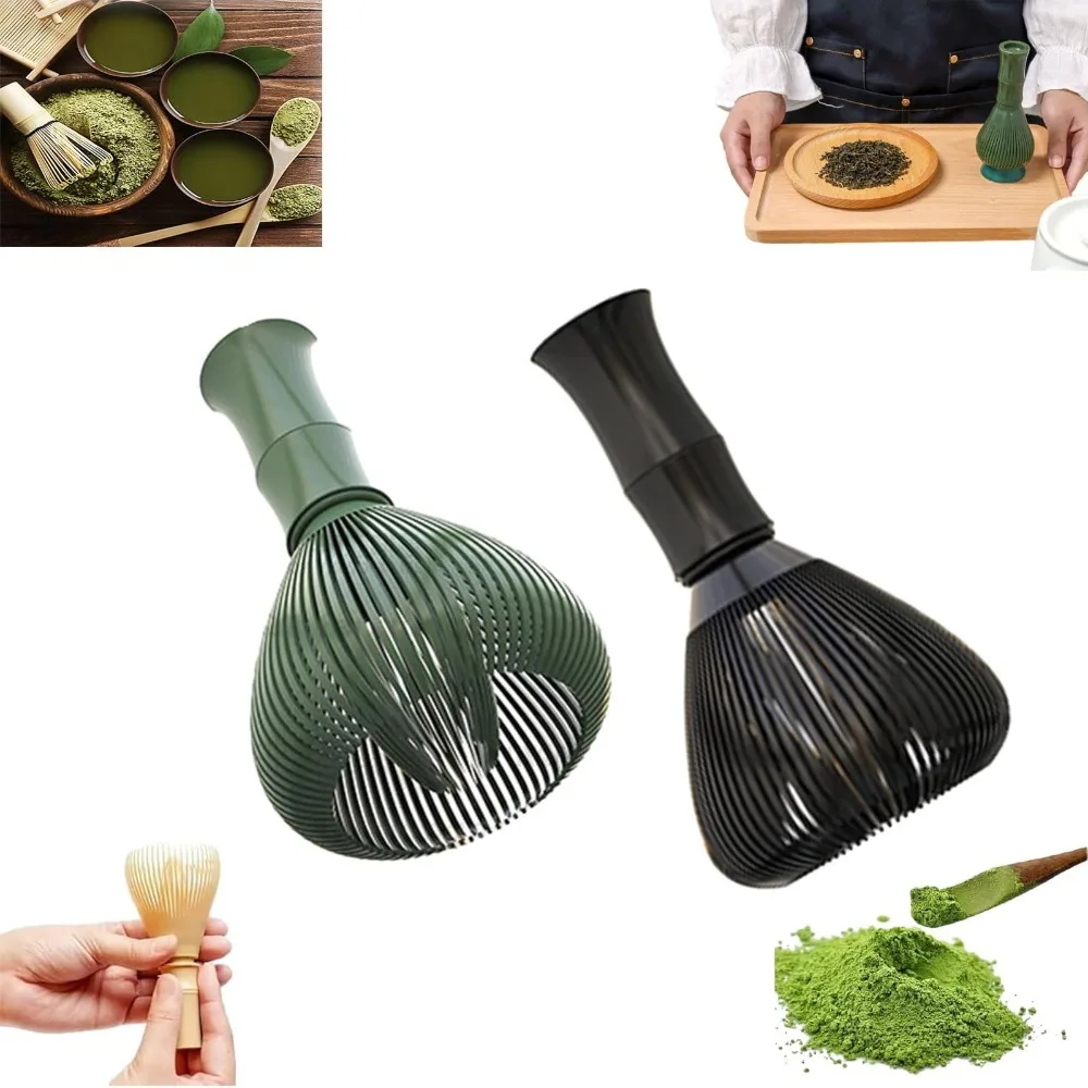 New Resin Matcha Whisk With Whisk Holder Smooth Green Tea Powder Whisk Portable Reusable Matcha Whisk Set Tea Set Accessories