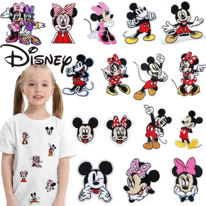 

Disney Mickey Mouse Minnie Patches on Clothes Iron on Embroidered Patches for Clothing DIY Apparel Sewing Decoration Accessories