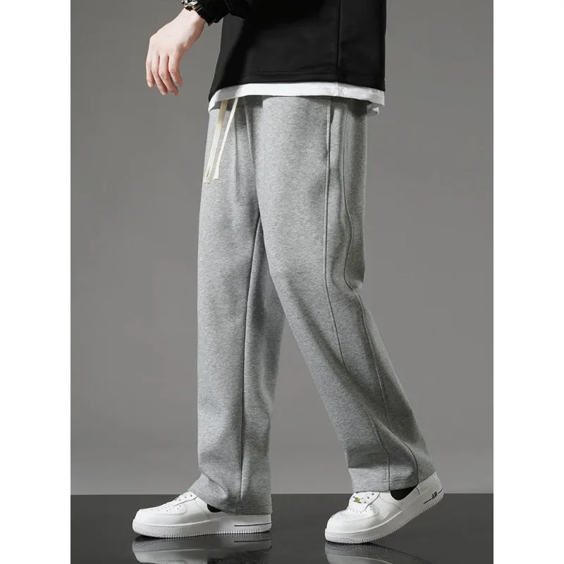 

Spring and Autumn Men's Casual Pants Korean Fashion Sportswear Drawstring Wide Leg Straight Leg Pants Cotton Men's Loose Pants