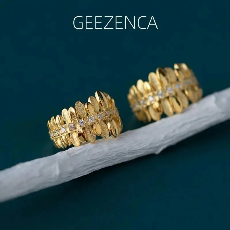 

GEEZENCA стерлингового серебра 925 пробы 5А циркон ветка дерева серьги-клипсы в виде листьев для женщин уникальные шикарные серьги без пирсинга новый подарок на вечеринку