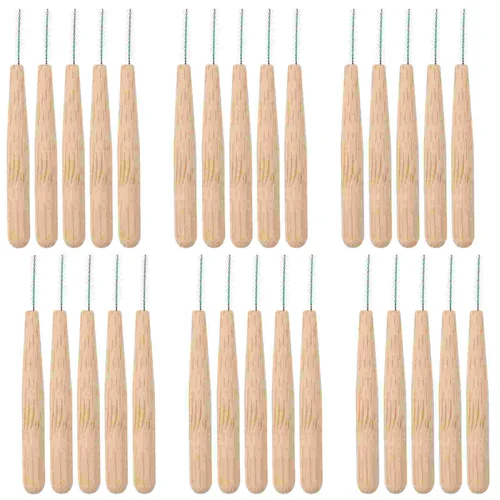30 Pcs Toothbrush Teeth Floss Cleaner Handle Interdental Cleaners Oral Care Tool Bamboo 