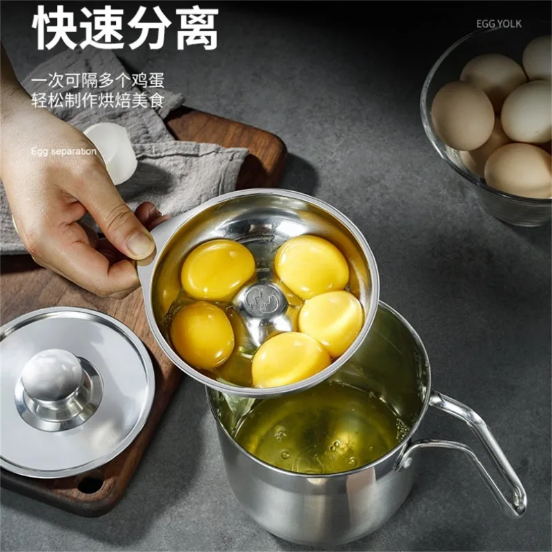 304 stainless steel egg white separator with bucket egg separator household baking tool egg separator