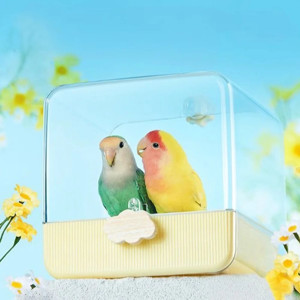 Hanging Bird Bath For Cage Multifunctional Bird Bathtub Shower Box Bowl Cage Accessories For Lovebirds Finches Parakeets