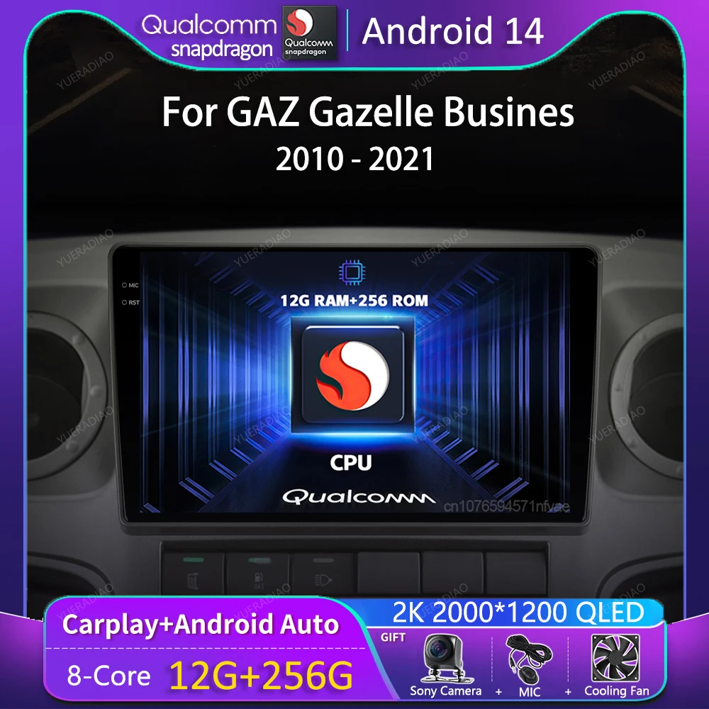 

Android 14 Carplay Auto Car Radio For GAZ Gazelle Busines Next 2010-2021 GPS 2din Multimedia Video Player Navigation 2 DIN Audio