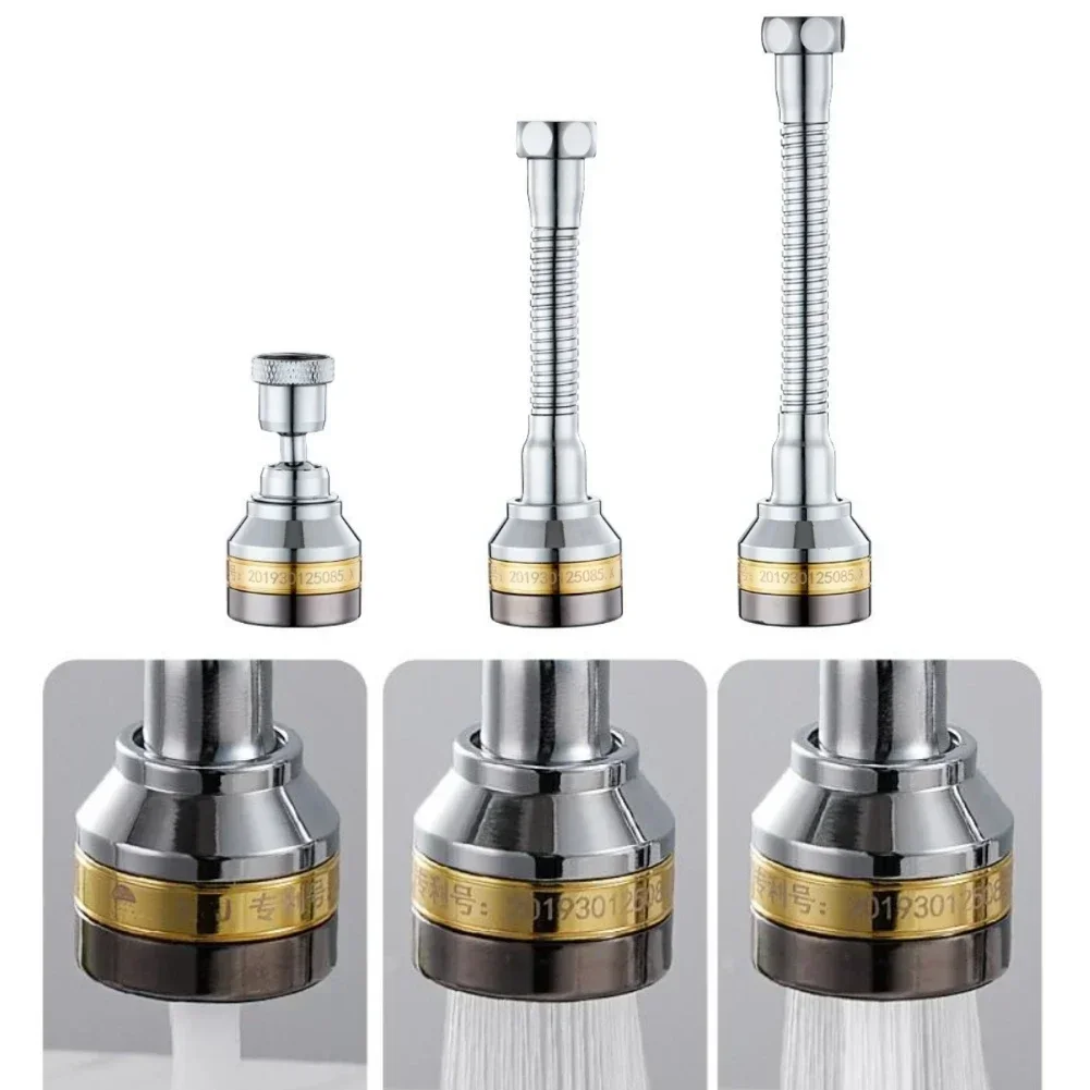 Three Levels Adjustable Brass Kitchen Faucet Aerator Extender Water saving Anti splash Stainless Steel Material